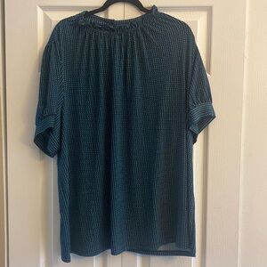 Adrianna Papell polka dot‎ high neck ruffle polka dot Jersey blouse size 3X